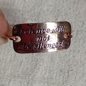 Coppertone science will not be silenced wire bracelet